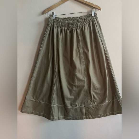 Kowtow Triangle Skirt Organic Cotton Earth Denim Camel Size XL - Picture 2 of 14